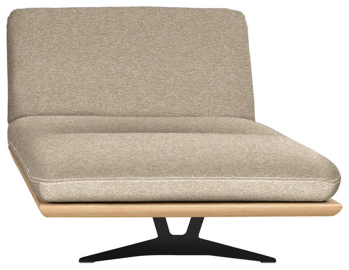 OTTOMANE Palermo in Webstoff Eichefarben, Beige  - Eichefarben/Beige, Design, Holz/Textil (114/92/165cm) - Dieter Knoll