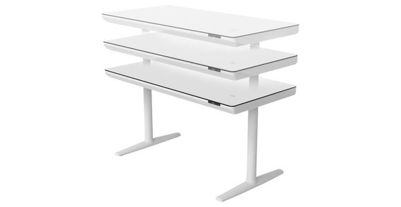 SCHREIBTISCH höhenverstellbar  - Weiß, Design, Holzwerkstoff/Kunststoff (140/70/73-118cm) - Novel