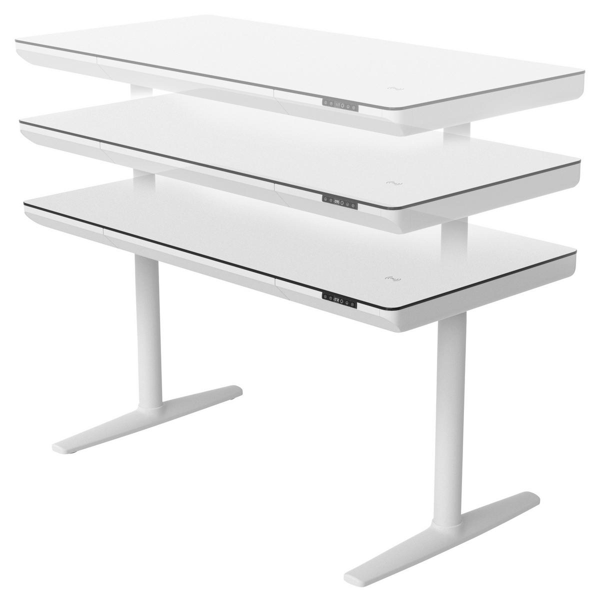 SKRIVBORD 140/70/73-118 cm  i vit  - vit, Design, metall/trämaterial (140/70/73-118cm) - Novel