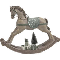 DEKOPFERD  - Braun/Grün, LIFESTYLE, Kunststoff (35/8,2/28cm) - X-Mas