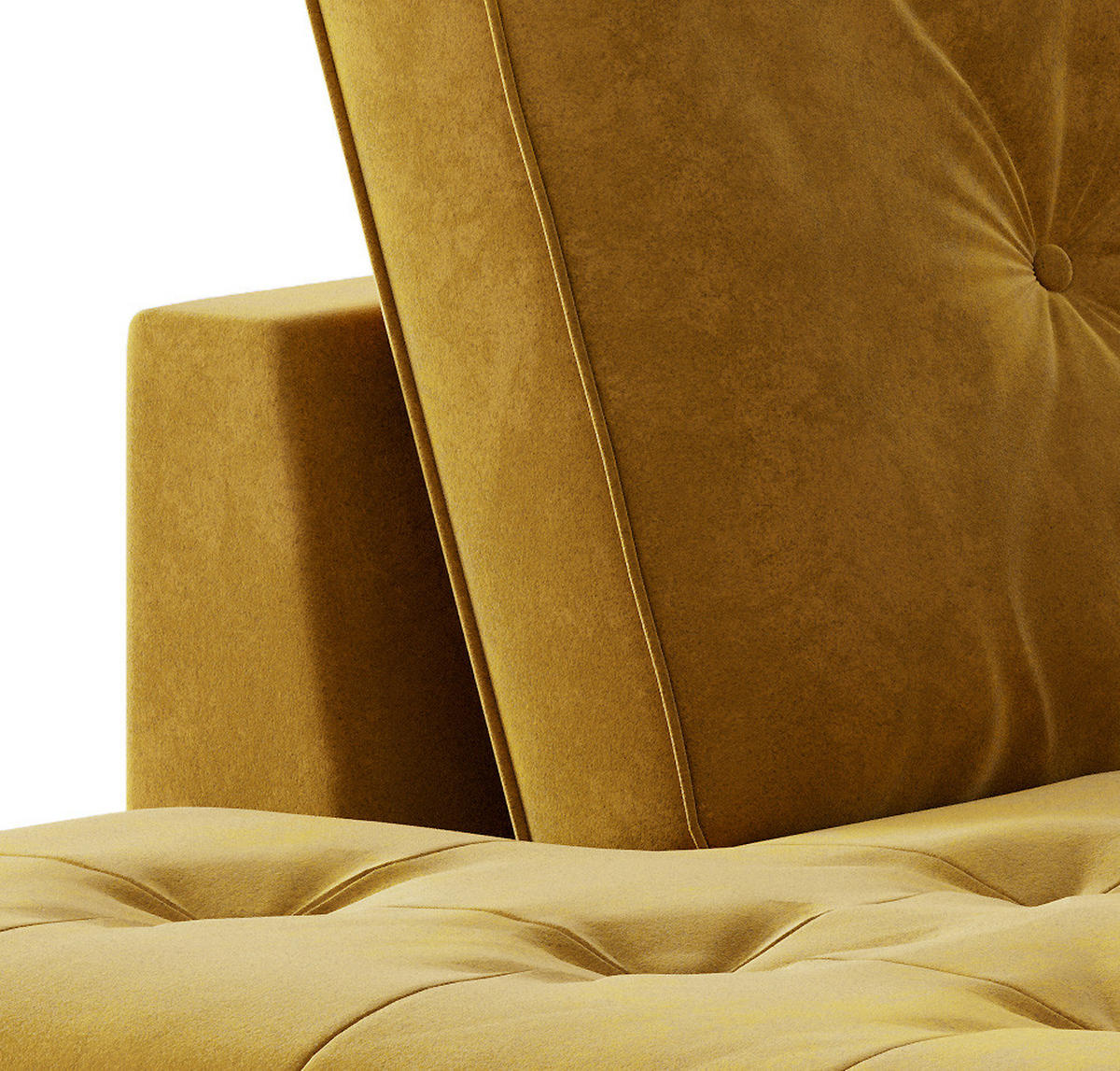 ECKSOFA in Flachgewebe Senfgelb  259/205 cm  - Edelstahlfarben/Gelb, Design, Textil/Metall (259/205cm) - Livetastic