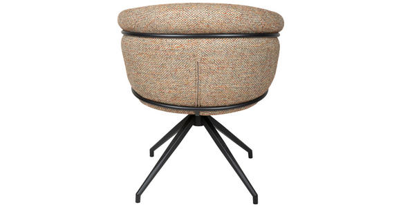 ARMLEHNSTUHL  in Eisen Bouclé  - Terracotta/Schwarz, Design, Textil/Metall (65/80,5/65cm) - Belluti