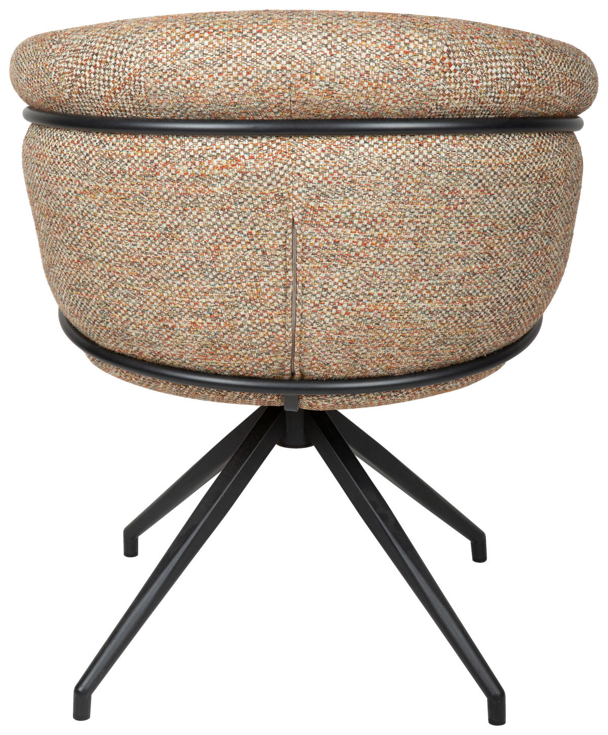 ARMLEHNSTUHL  in Eisen Bouclé  - Terracotta/Schwarz, Design, Textil/Metall (65/80,5/65cm) - Emilio Belluti