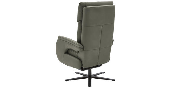 RELAXSESSEL Echtleder    - Schwarz/Grau, Design, Leder/Metall (70/117/85cm) - Dieter Knoll