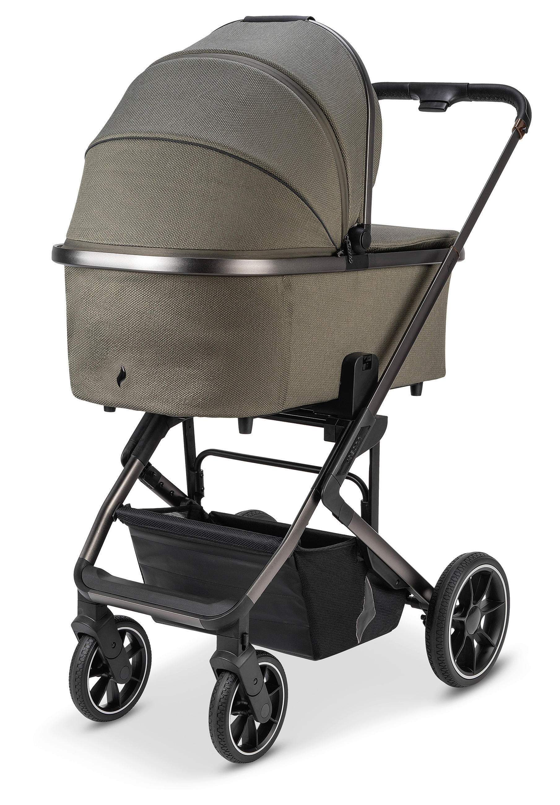 KOMBIKINDERWAGEN  Juntos  Teak  - Olivgrün, Basics (84/97,5/53,5cm) - Osann