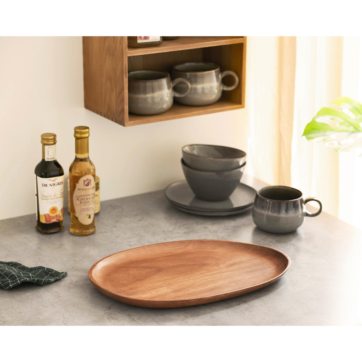 TABLETT     - Akaziefarben, Basics, Holz (39,5/2,5/28cm)