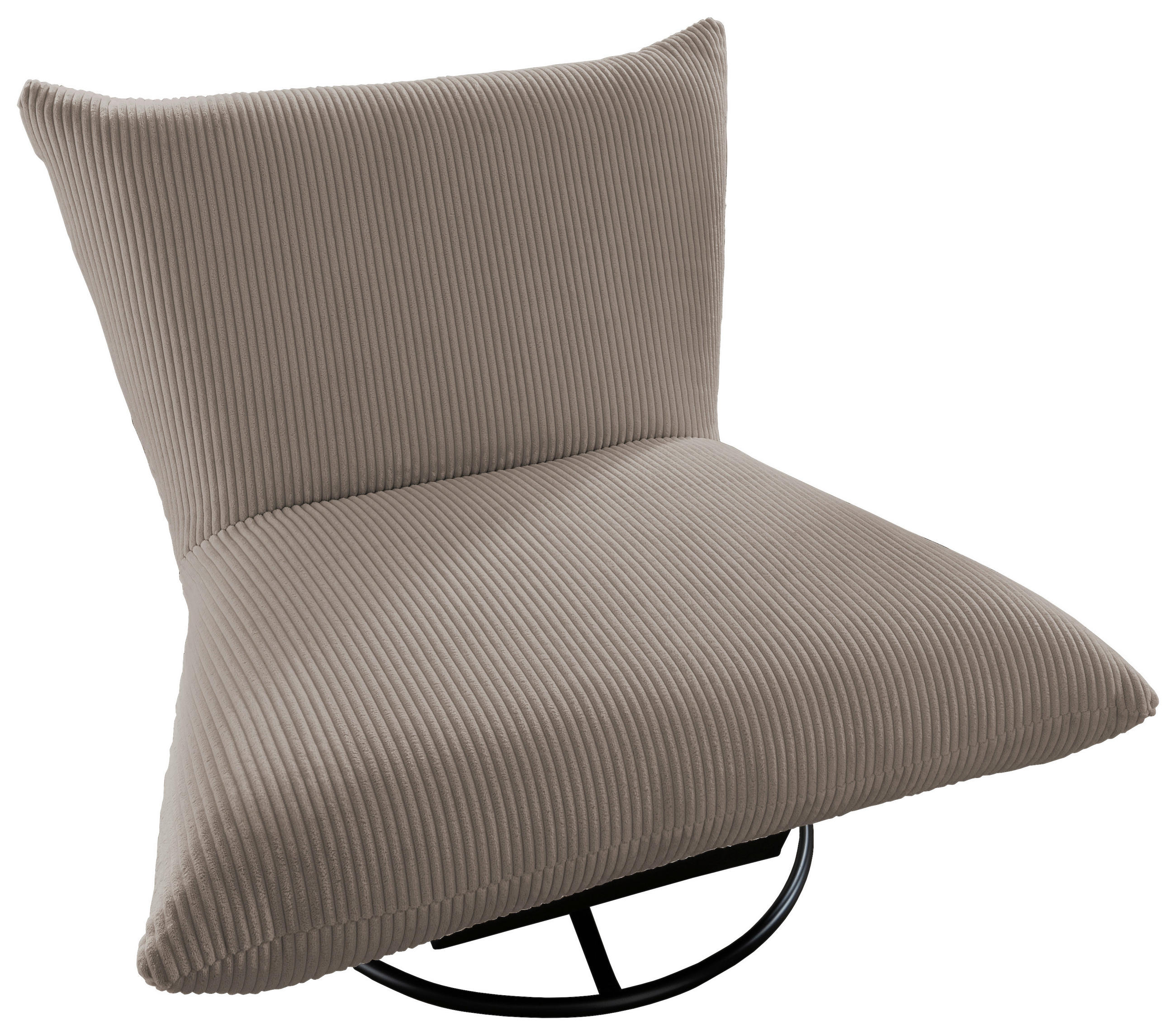 RELAXSESSEL in Textil Graubraun  - Graubraun/Schwarz, Design, Textil/Metall (100/78/96cm) - Livetastic