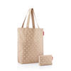 SCHULTERTASCHE Cityshopper 2 set #1 metallic dots coffee  - Beige/Goldfarben, Basics, Kunststoff/Textil (47/44/17cm) - Reisenthel