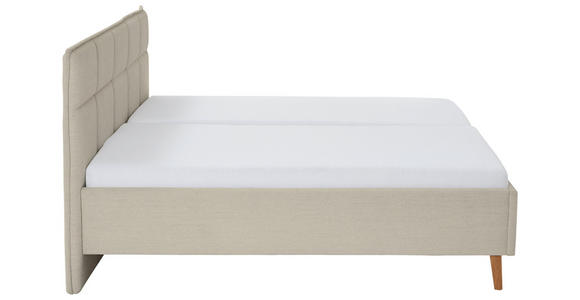 POLSTERBETT Beige 160/200 cm  - Eichefarben/Beige, Design, Holz/Textil (160/200cm) - Xora