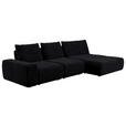 ECKSOFA in Velours Anthrazit  - Anthrazit/Schwarz, Design, Kunststoff/Textil (342/174cm) - Xora