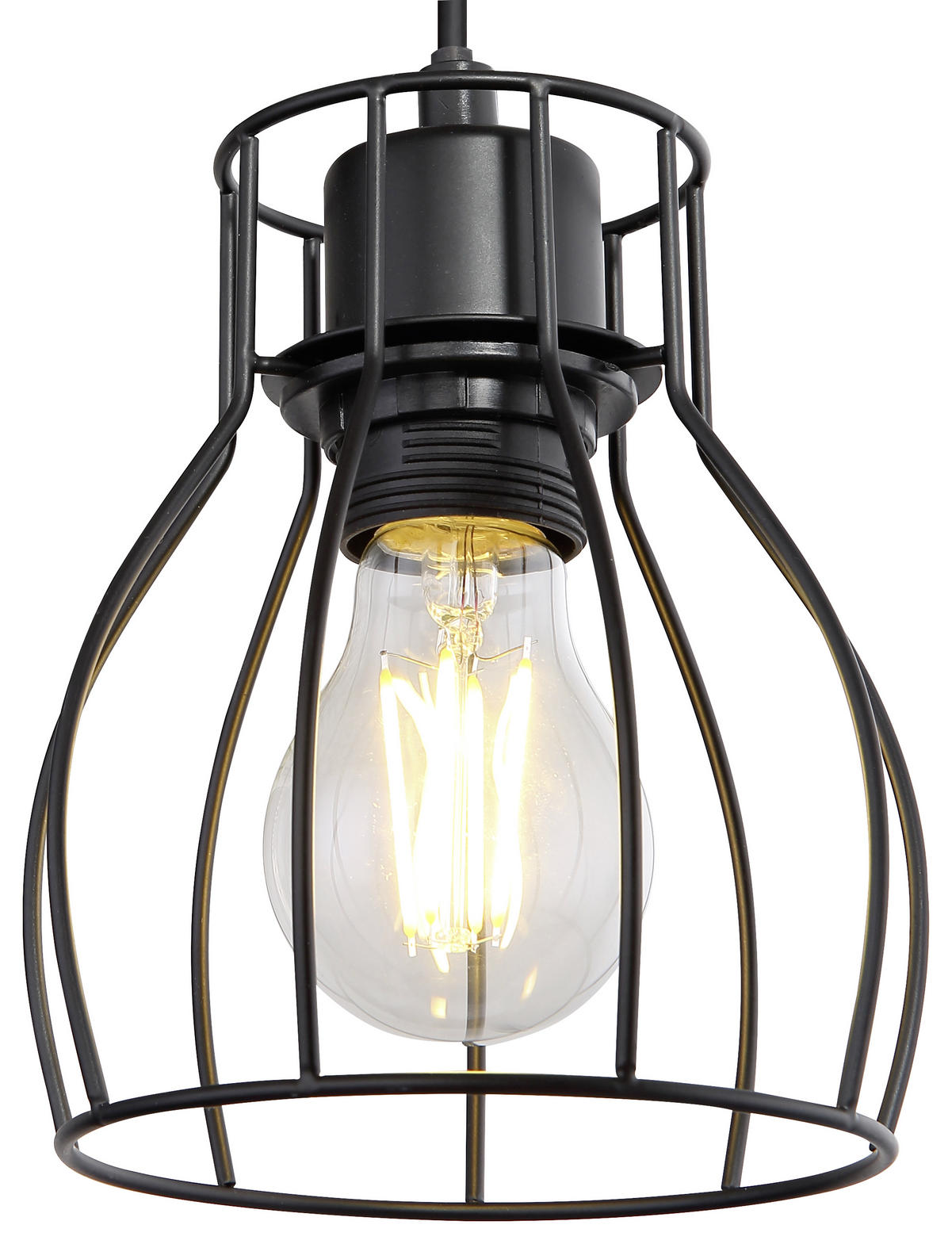 WANDLEUCHTE Mina 12/19,5/24,2 cm   - Schwarz/Naturfarben, Design, Holz/Metall (12/19,5/24,2cm) - Globo