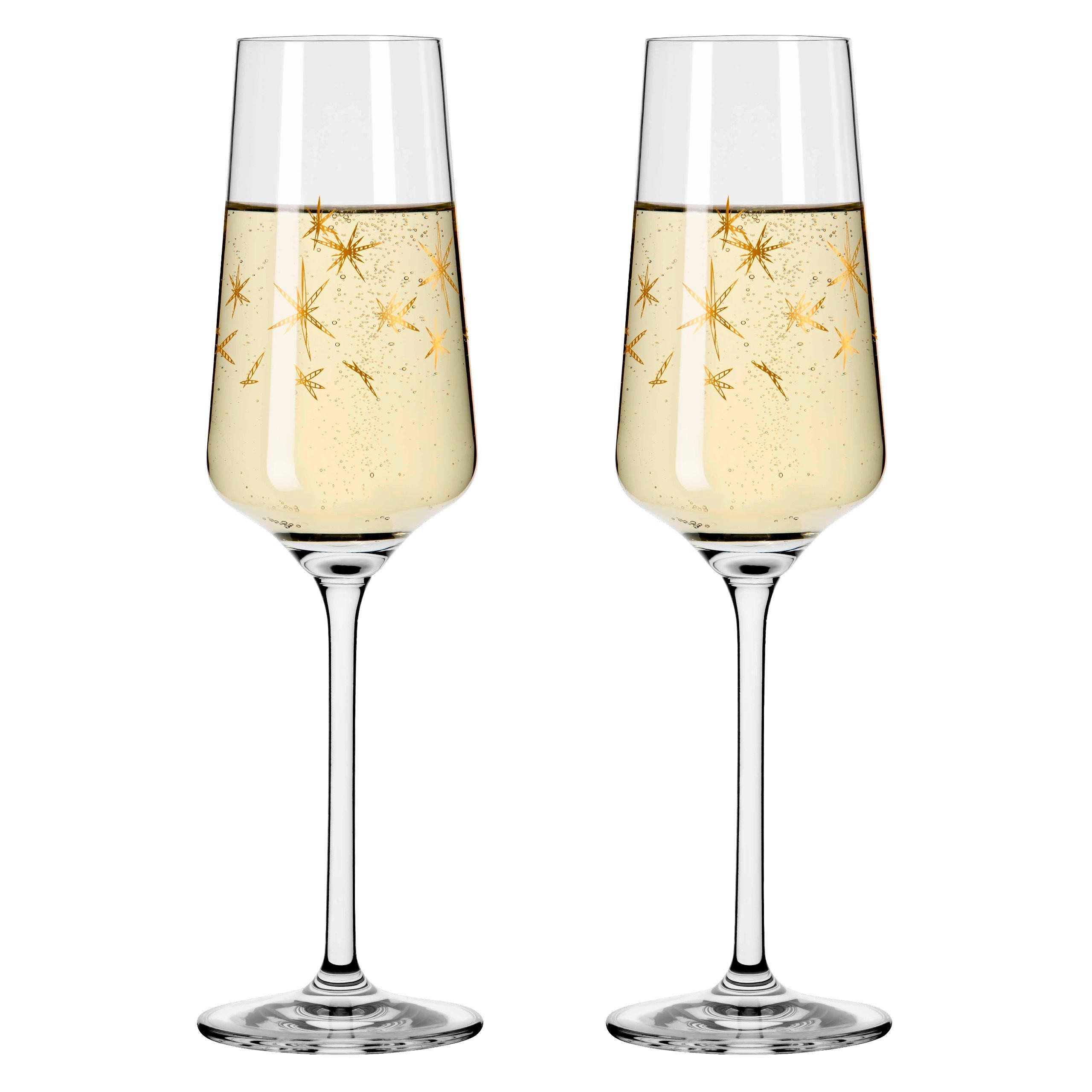 CHAMPAGNERGLAS Celebration Deluxe 230 ml 2-teilig  - Goldfarben, Glas (14,9/26,6/7,2cm) - Ritzenhoff