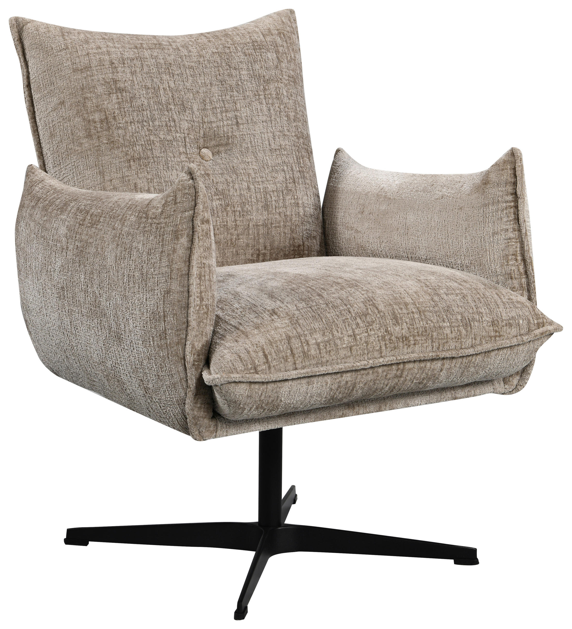 SESSEL Struktur Beige    - Beige/Schwarz, Design, Textil/Metall (70,5/82/76cm) - Carryhome