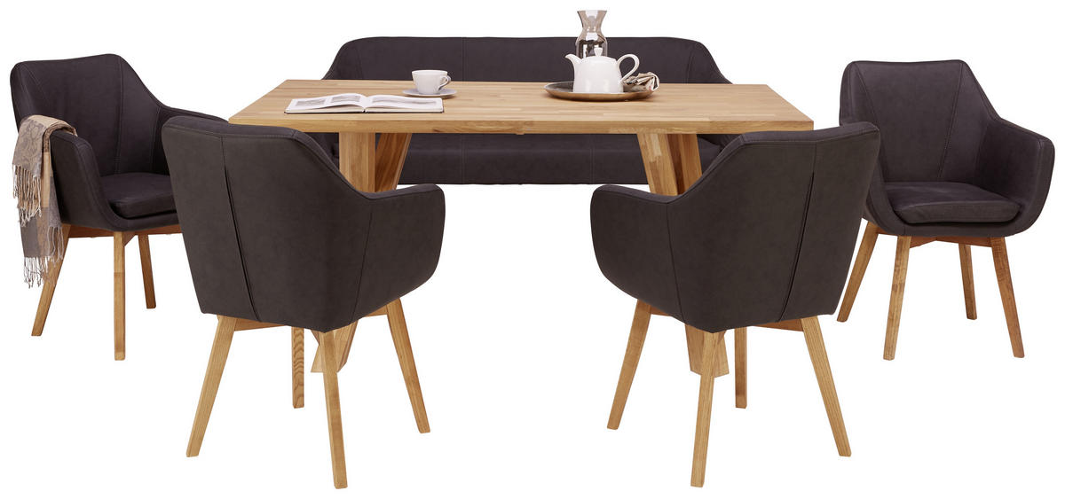 ÉTKEZŐASZTAL - tölgyfa, Natur, fa (160/90/76cm) - Hom`in
