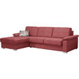 ECKSOFA in Flachgewebe Rot  - Chromfarben/Rot, KONVENTIONELL, Textil/Metall (176/285cm) - Novel