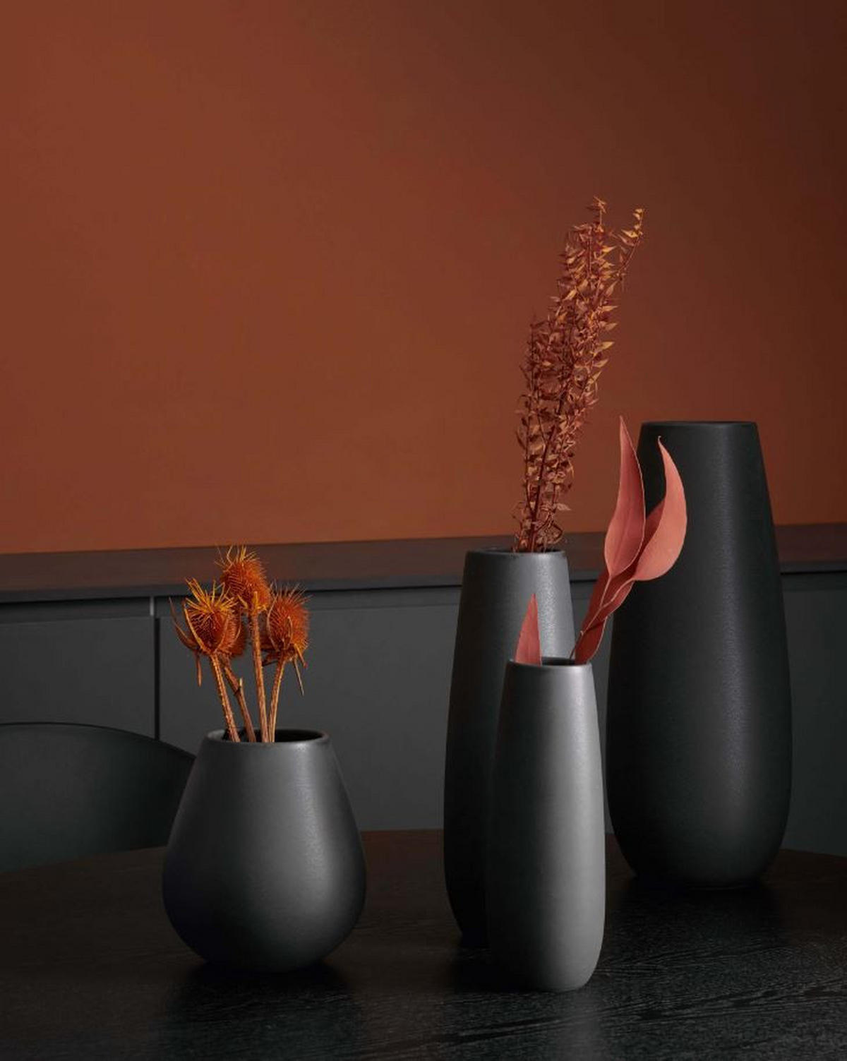 VASE ease 32 cm  - Schwarz, Basics, Keramik (8/32cm) - ASA