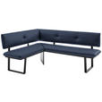 ECKBANK 165/205 cm  in Schwarz, Dunkelblau  - Schwarz/Dunkelblau, MODERN, Textil/Metall (165/205cm) - Cantus