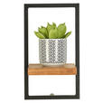 WANDREGAL 20/35/25 cm  - Schwarz/Akaziefarben, Trend, Holz/Metall (20/35/25cm) - Landscape