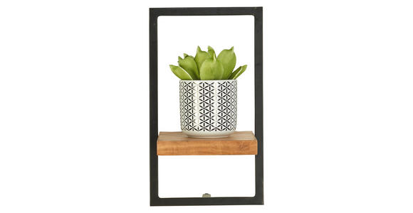 WANDREGAL 20/35/25 cm  - Schwarz/Akaziefarben, Trend, Holz/Metall (20/35/25cm) - Landscape
