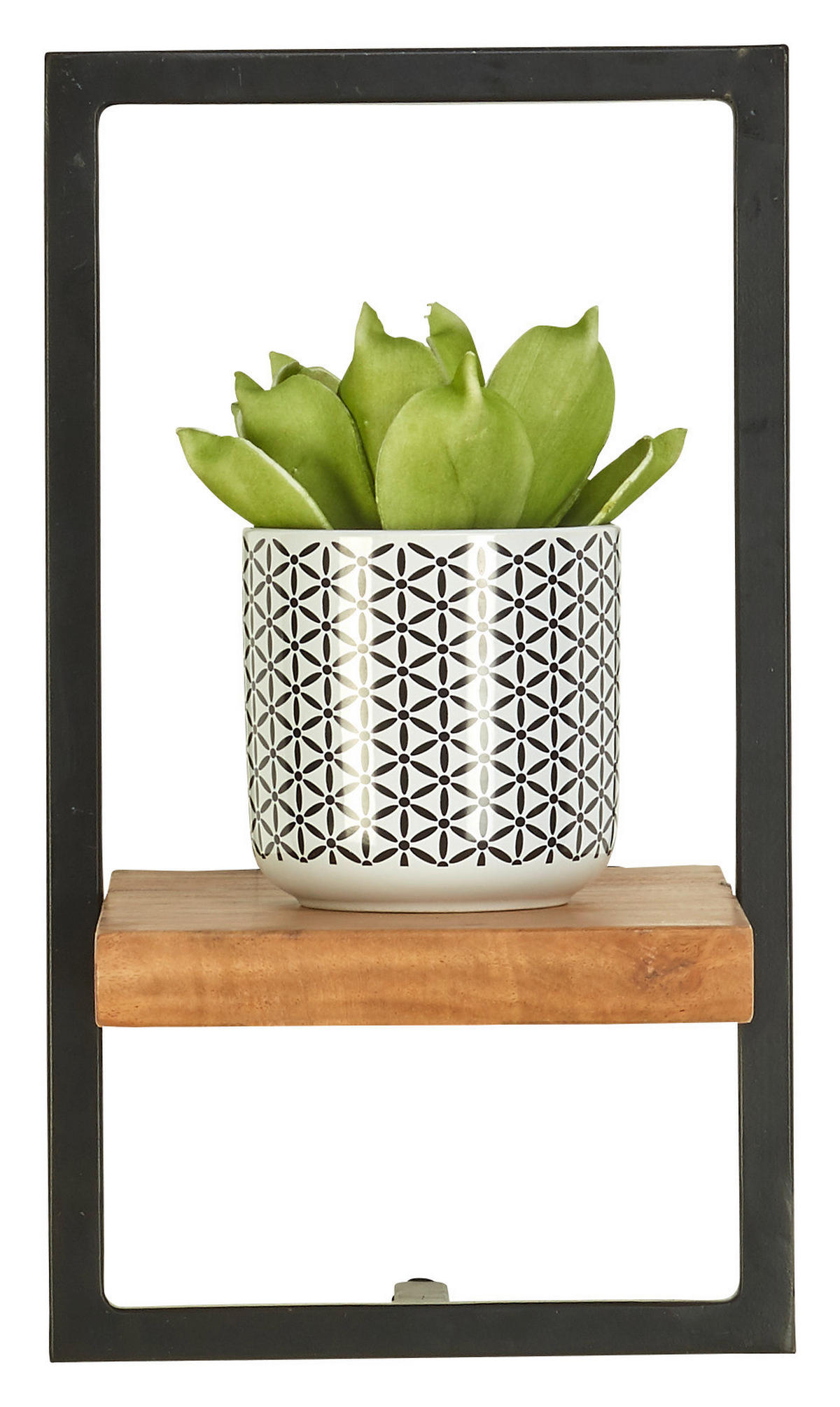 WANDREGAL 20/35/25 cm  - Schwarz/Akaziefarben, Trend, Holz/Metall (20/35/25cm) - Landscape