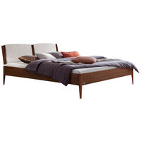 BETT 140/200 cm  Nussbaumfarben, Hellgrau   - Nussbaumfarben/Hellgrau, Konventionell, Holz/Textil (140/200cm) - Hasena