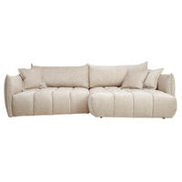 ECKSOFA Beige Chenille Zierkissen, Rückenkissen, Rücken echt  - Beige/Schwarz, Design, Kunststoff/Textil (302/156cm) - Lomoco