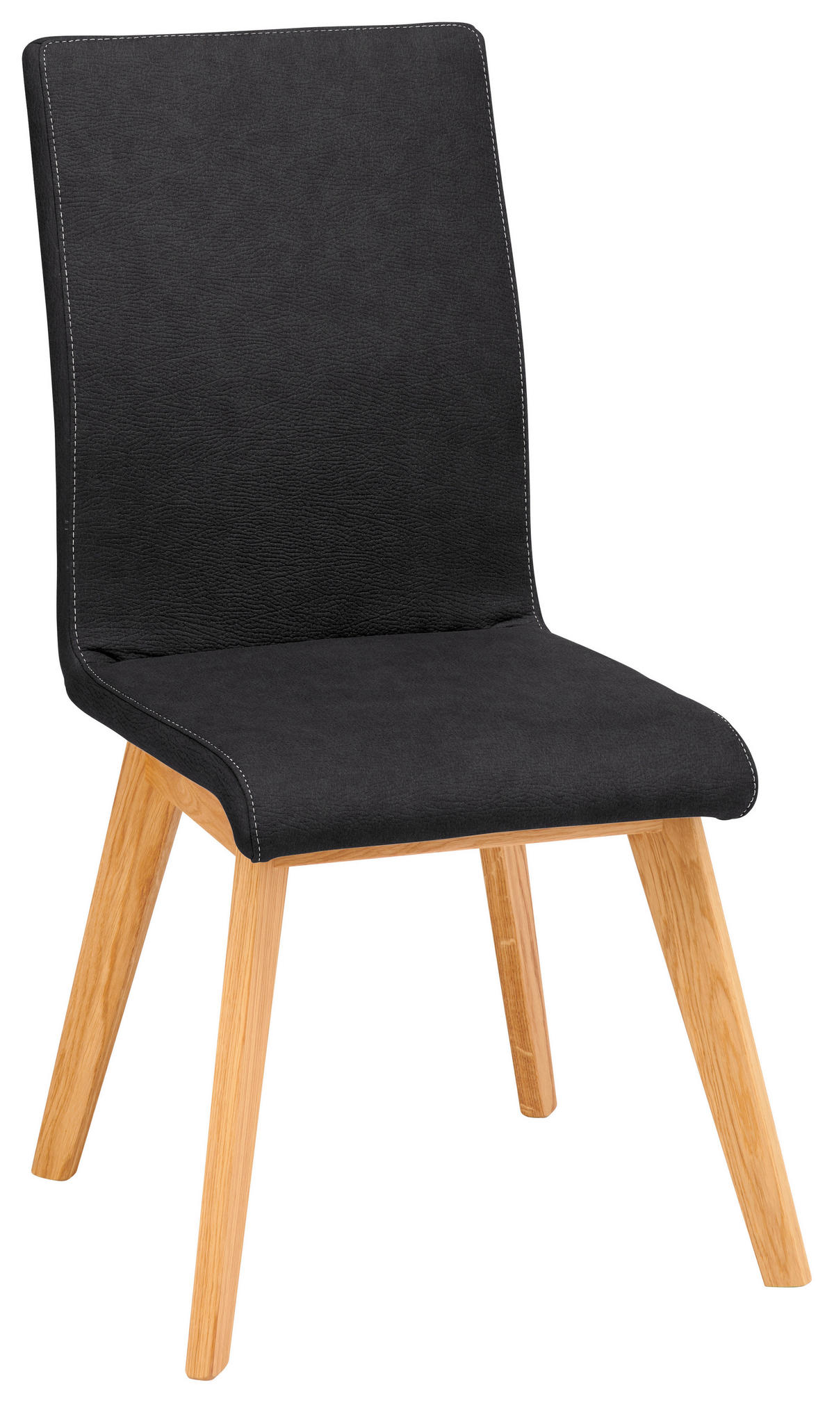 STUHL  in Mikrofaser Holz, Textil  - Beige/Schwarz, Design, Holz/Textil (45/102/56cm) - Novel