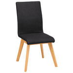 STUHL  in Mikrofaser Holz, Textil  - Beige/Schwarz, Design, Holz/Textil (45/102/56cm) - Novel