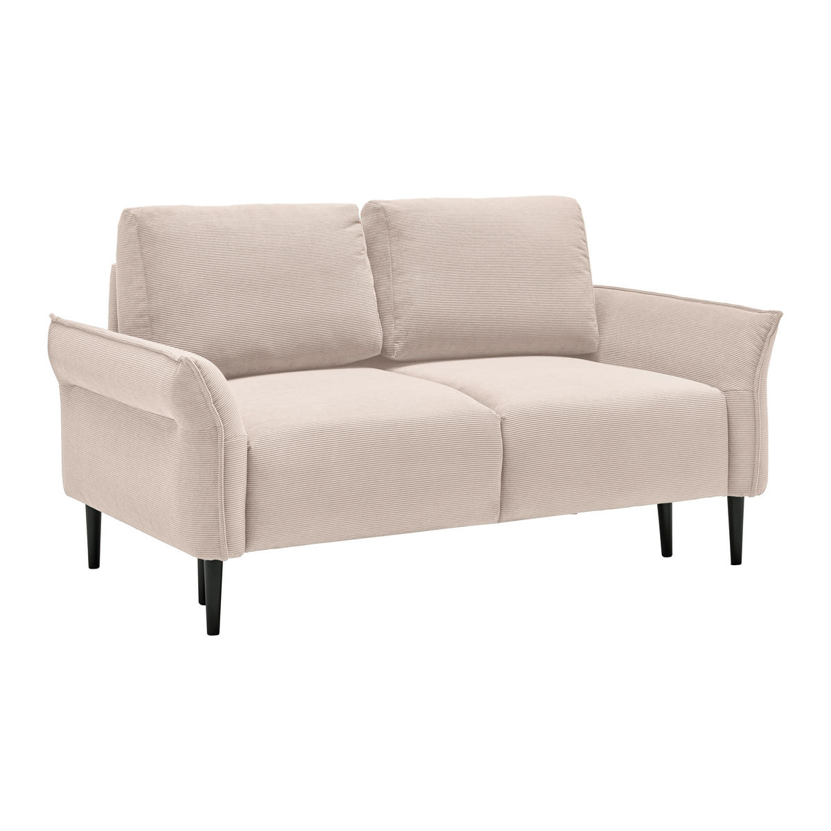 2-SITZER-SOFA Cord Greige  - Greige/Schwarz, Modern, Holz/Textil (150/85/92cm) - MID.YOU