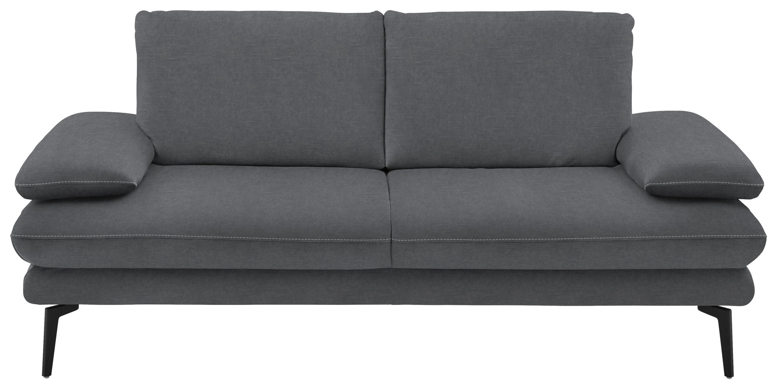 2,5-SITZER in Velours Silberfarben  - Beige/Silberfarben, Design, Textil/Metall (196/89/104cm) - Dieter Knoll