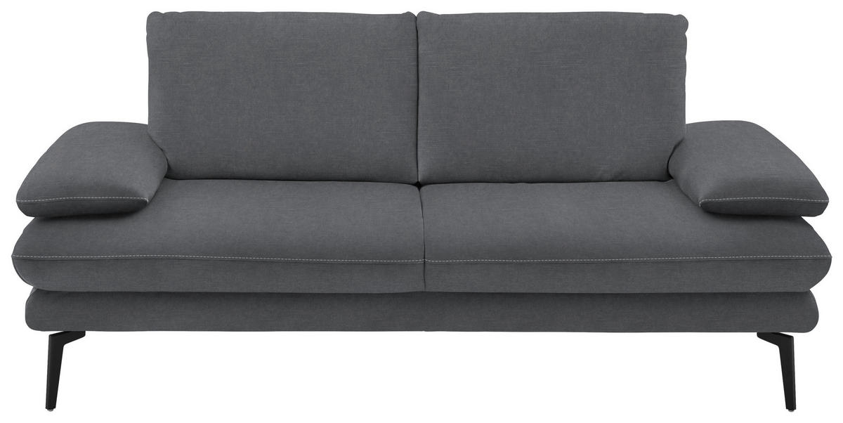 2,5-SITZER in Velours Silberfarben  - Beige/Silberfarben, Design, Textil/Metall (196/89/104cm) - Dieter Knoll