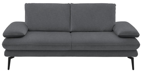 2,5-SITZER in Velours Silberfarben - Beige/Silberfarben, Design, Textil/Metall (196/89/104cm) - Dieter Knoll