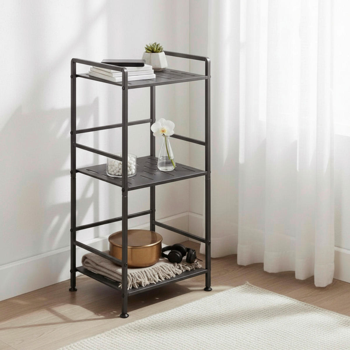 HYLLA i 33/74/28 cm antracit  - antracit, Design, metall (33/74/28cm)