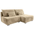 ECKSOFA in Cord Beige  - Beige/Schwarz, MODERN, Holz/Textil (210/145cm) - Carryhome