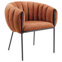 ARMLEHNSTUHL  in Eisen Struktur  - Currygelb/Schwarz, Design, Textil/Metall (74/63/79cm) - Novel