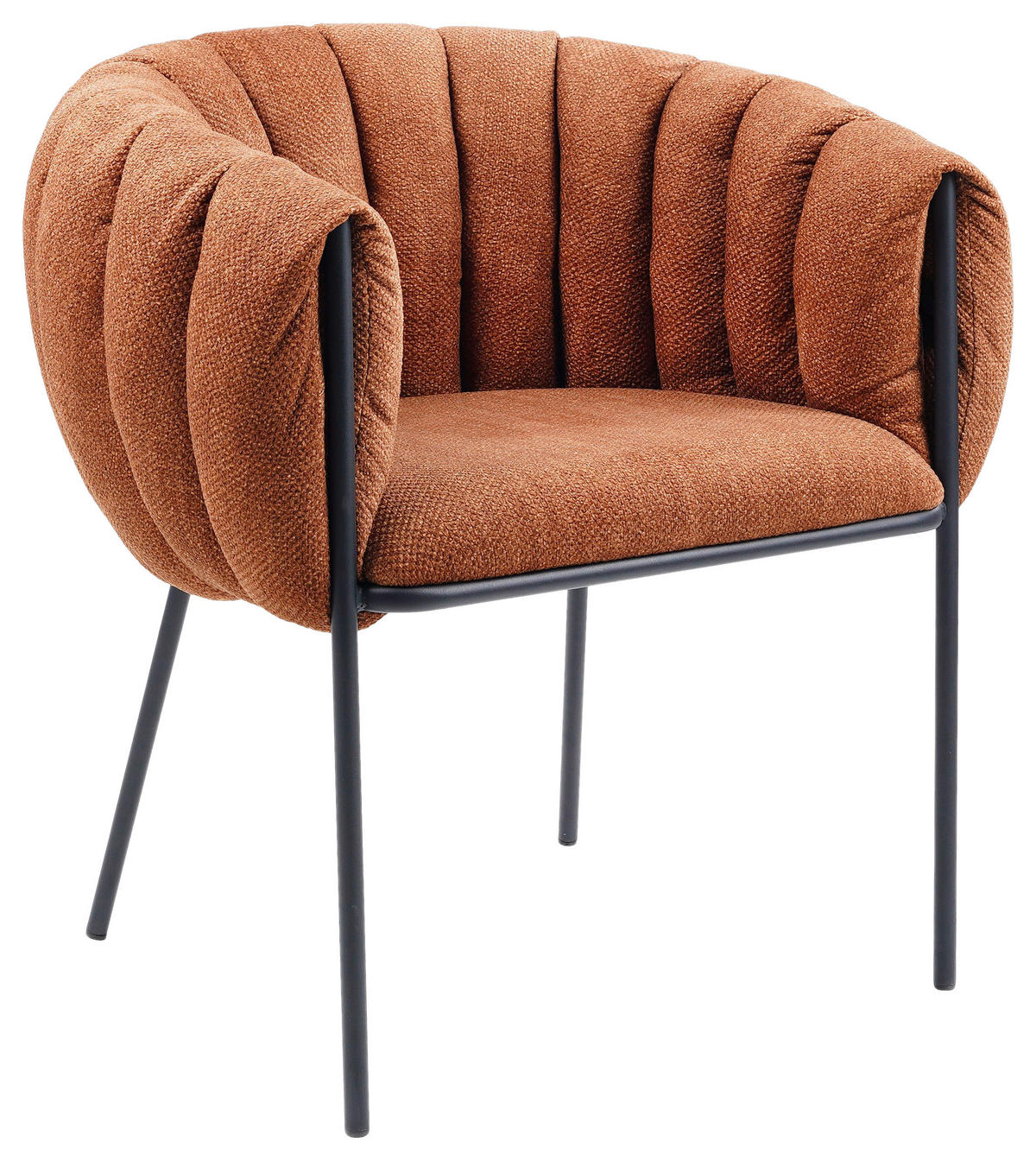 ARMLEHNSTUHL  in Eisen Struktur  - Currygelb/Schwarz, Design, Textil/Metall (74/63/79cm) - Novel