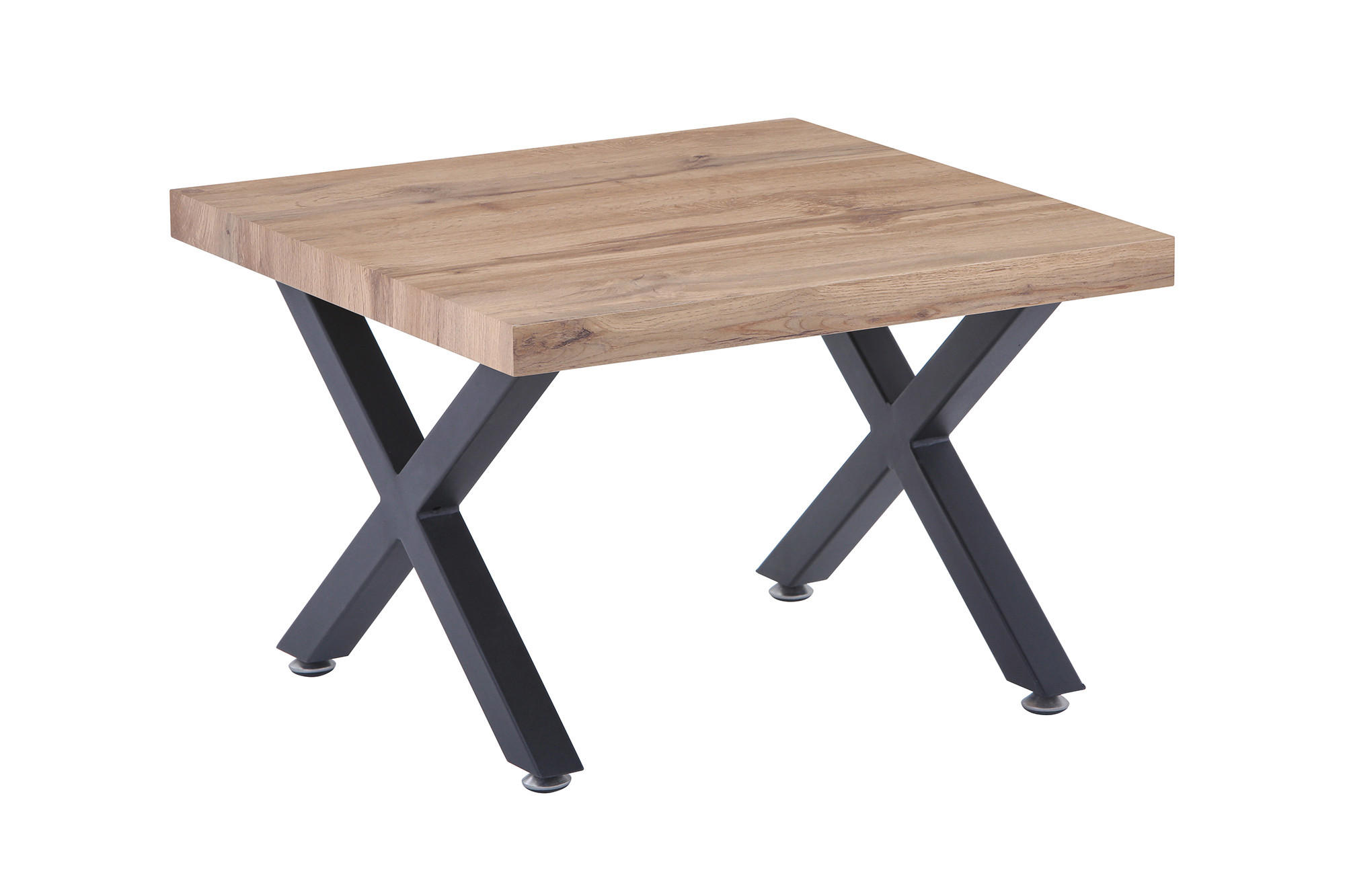 COUCHTISCH 60/60/40 cm quadratisch Naturfarben, Schwarz  - Schwarz/Naturfarben, Design, Holzwerkstoff/Metall (60/60/40cm) - Livetastic