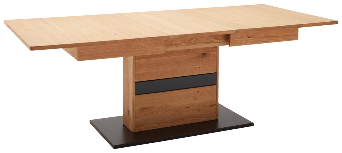 ESSTISCH in Holz, Holzwerkstoff, Metall 180-230/100/77 cm  - Wildeiche/Anthrazit, Natur, Holz/Holzwerkstoff (180-230/100/77cm) - Linea Natura