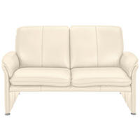 2,5-SITZER Beige Echtleder  - Chromfarben/Beige, KONVENTIONELL, Leder/Metall (186/90/86cm) - Celina Home