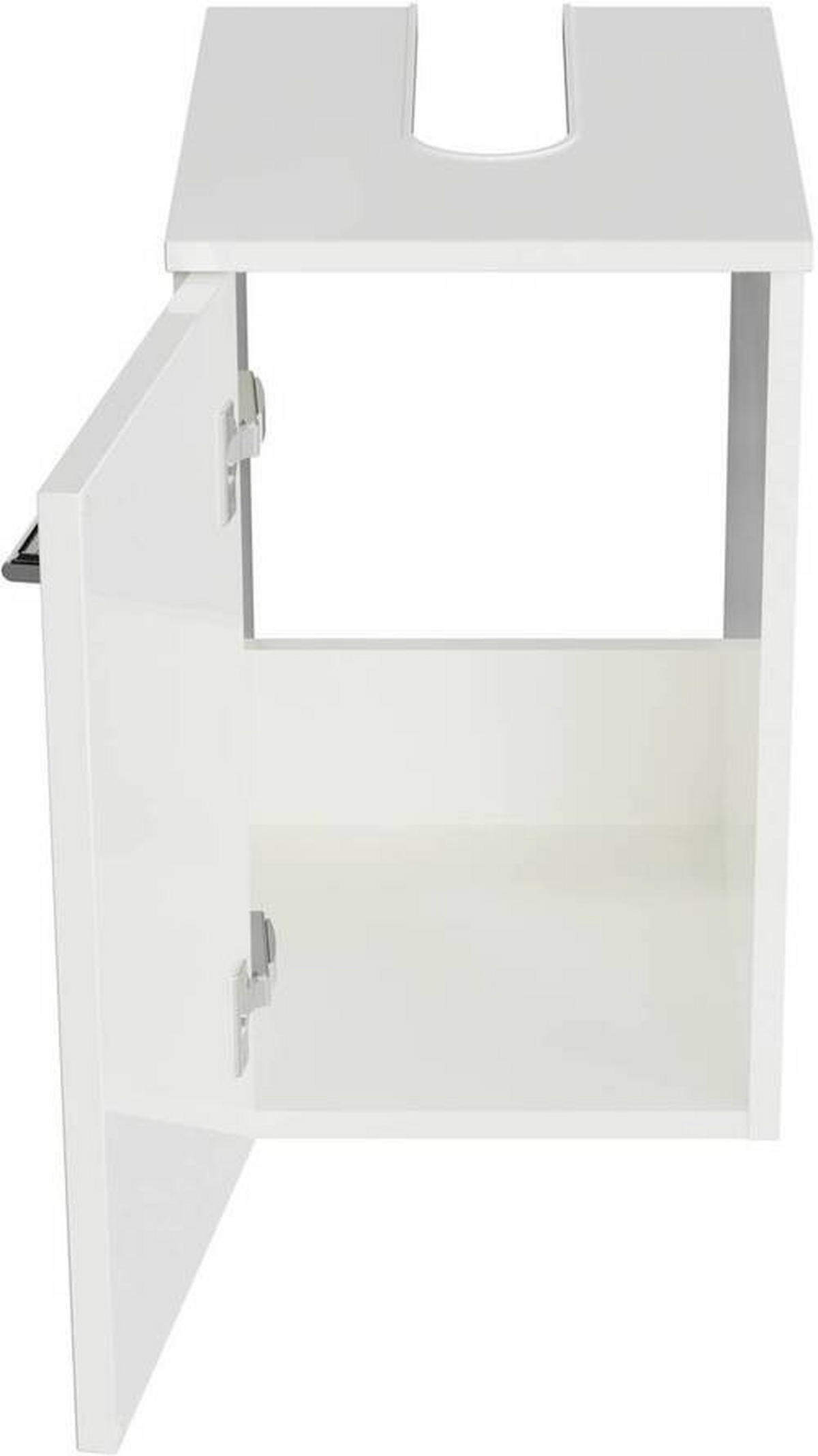 WASCHBECKENUNTERSCHRANK 30/49,8/38,3 cm  - Chromfarben/Weiß Hochglanz, KONVENTIONELL, Holzwerkstoff/Metall (30/49,8/38,3cm) - Sadena
