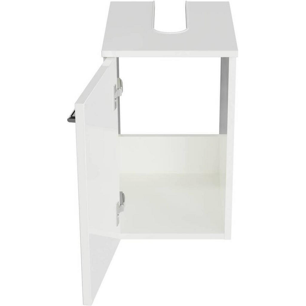 Thumbnail - Sadena Waschbeckenunterschrank M-Plan, Weiß Hochglanz, Metall, 30x49.8x38.3 cm, Goldenes M, Made in Germany, hängend, Ty...