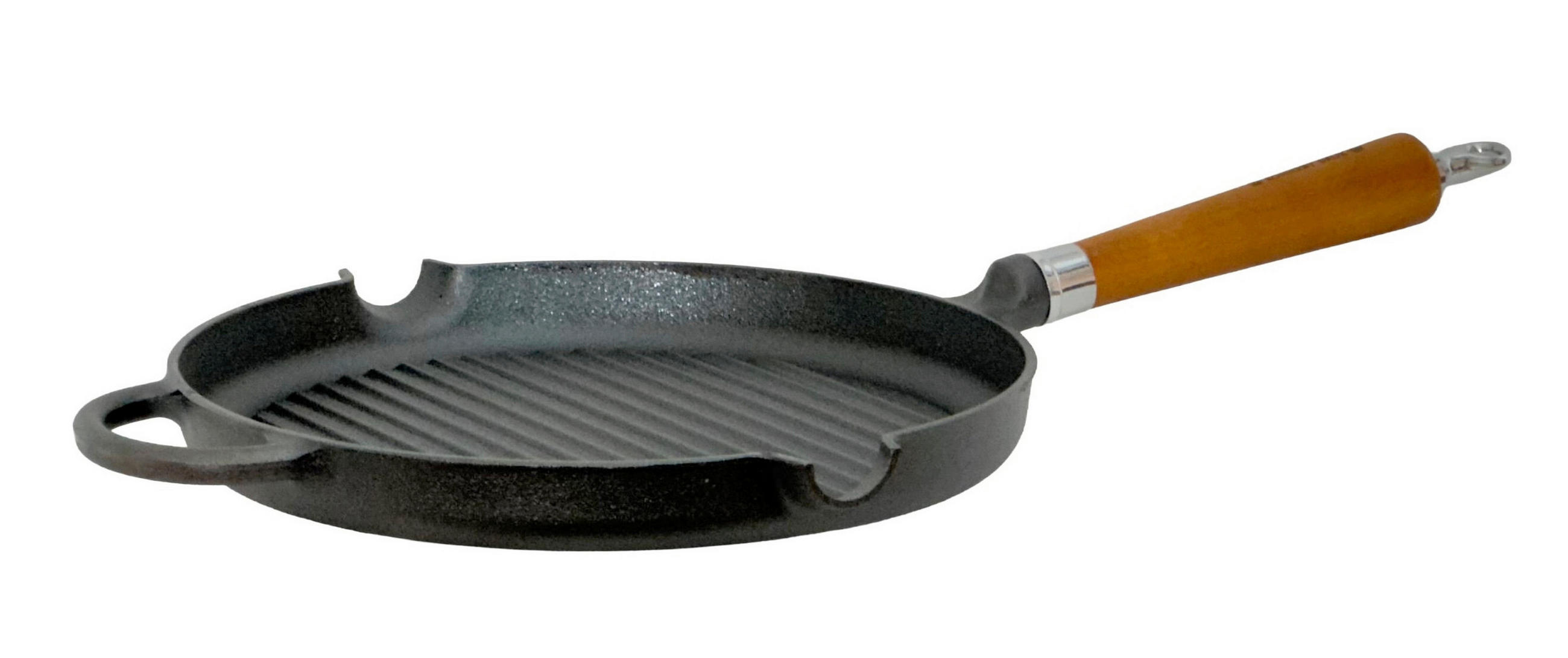 BRATPFANNE  - Schwarz/Braun, Basics, Holz/Metall (57/28/8cm)