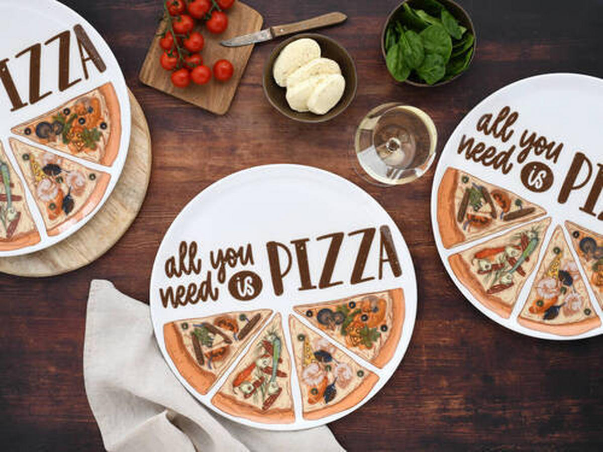 PIZZATELLERSET Porzellan 6-teilig  - Weiß, Trend, Keramik (33cm) - Creatable