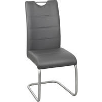 SCHWINGSTUHL   Lederlook  - Edelstahlfarben/Grau, Design, Textil/Metall (43/98/58cm) - Xora