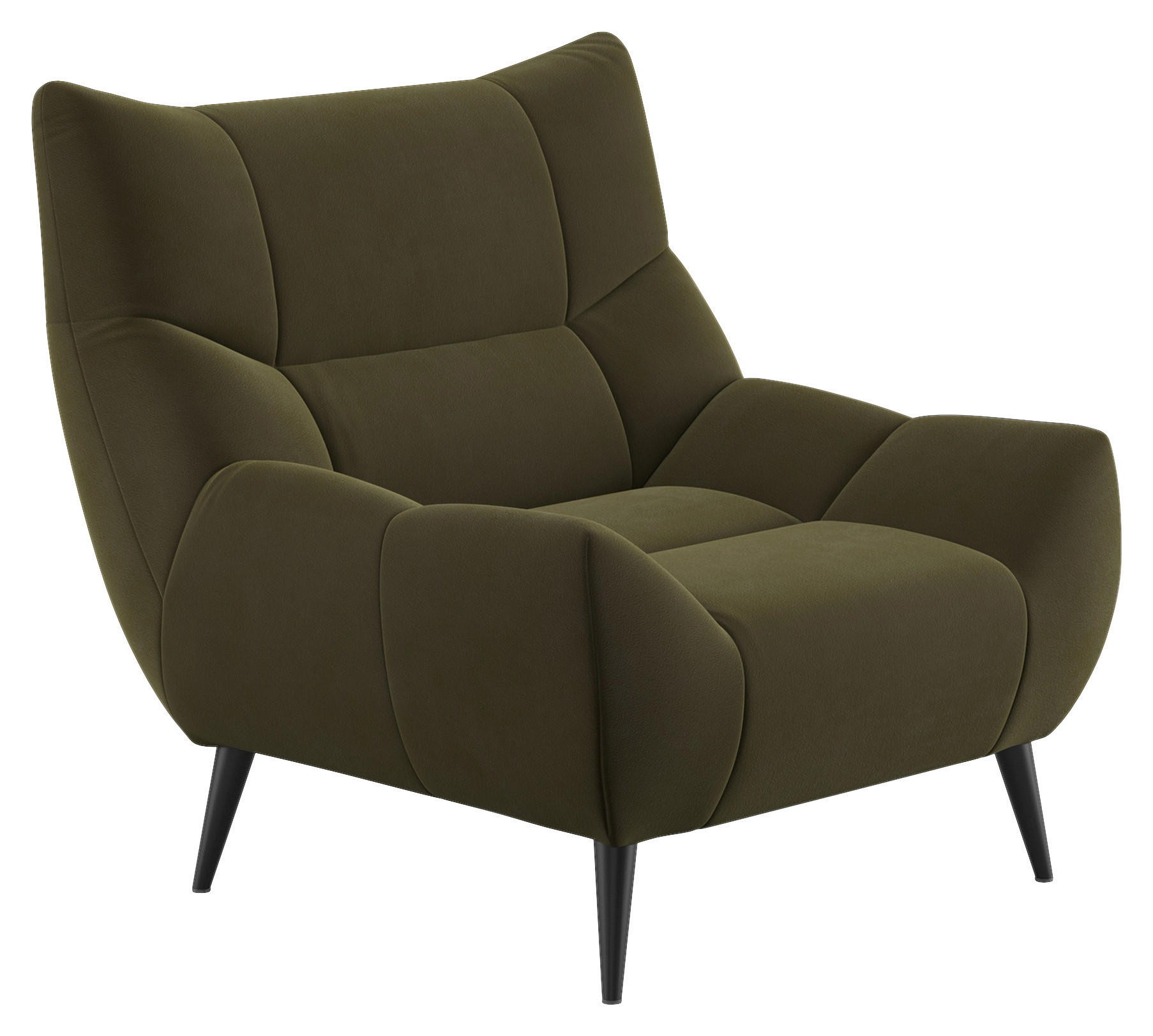 KŘESLO, textil - černá/olivově zelená, Design, kov/textil (100/104/99cm) - Xora