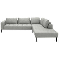 ECKSOFA  in Flachgewebe Silberfarben  308/270 cm  - Silberfarben/Schwarz, Design, Textil/Metall (308/270cm) - Pure Home Lifestyle