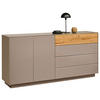 TÁLALÓSZEKRÉNY 189/90/42 cm  - tölgyfa/taupe, Design, faalapú anyag/Üveg (189/90/42cm) - Novel
