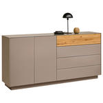 SIDEBOARD Taupe, Eichefarben  189/90/42 cm  - Taupe/Eichefarben, Design, Glas/Holz (189/90/42cm) - Novel