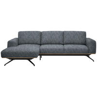 ECKSOFA  in Struktur Dunkelgrau  157/262 cm  - Dunkelgrau/Schwarz, Design, Textil/Metall (157/262cm) - Novel