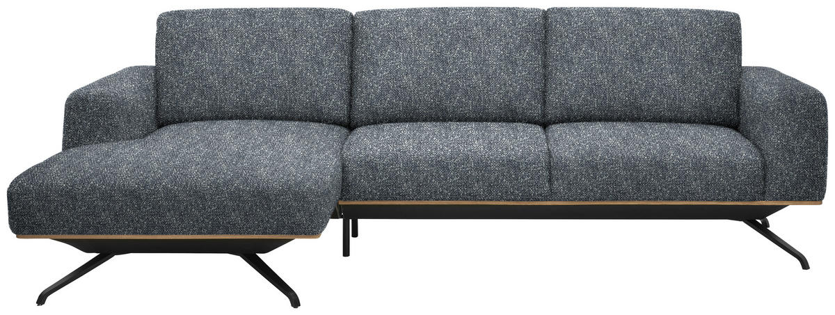 ECKSOFA  in Struktur Dunkelgrau  157/262 cm  - Dunkelgrau/Schwarz, Design, Textil/Metall (157/262cm) - Novel